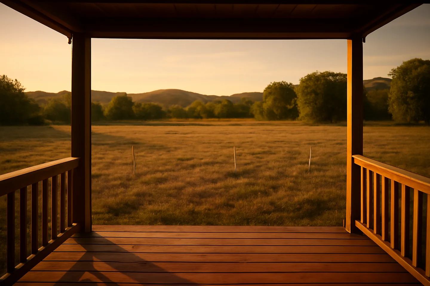 Porch view overlooking a vacant lot for sale