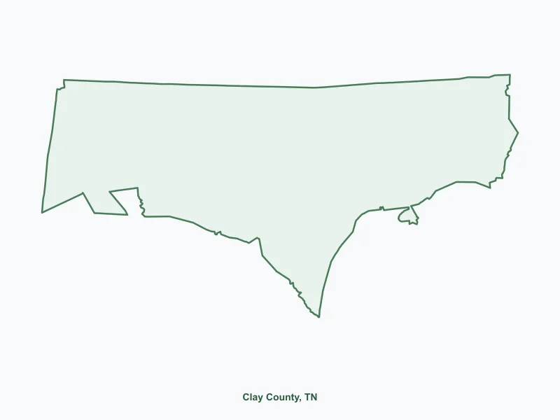 Map of Clay County, TN showing major cities