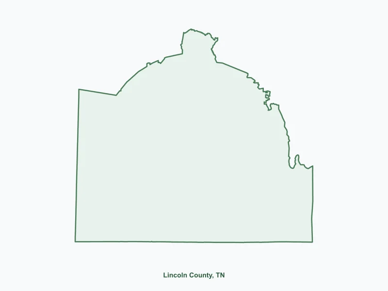 Map of Lincoln County, TN showing major cities