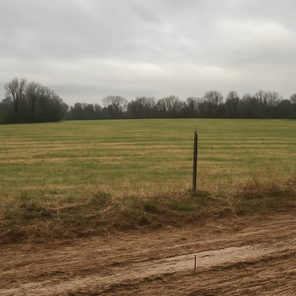 Rural acreage with open grassland and conifer forest in Celina, Tennessee