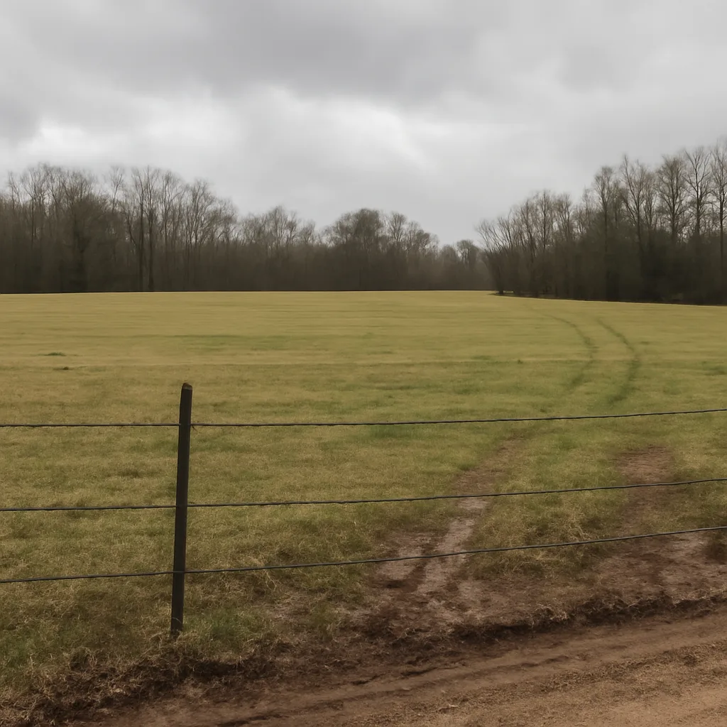 Rural acreage with open grassland and conifer forest in Clay County, Tennessee