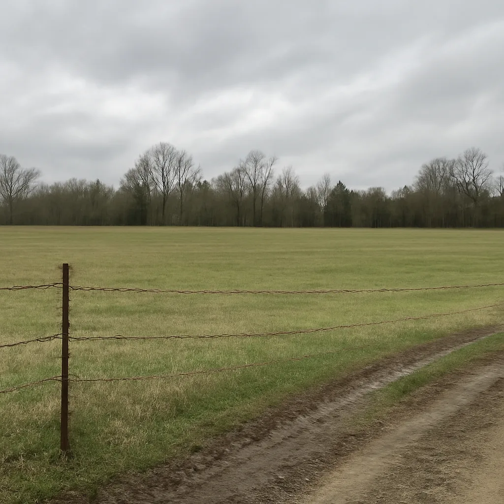 Rural acreage with open grassland and conifer forest in Lincoln County, Tennessee