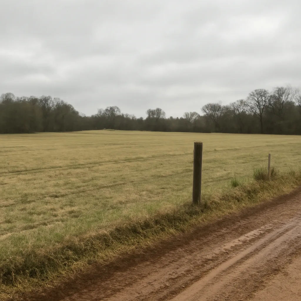 Rural acreage with open grassland and conifer forest in Martin, Tennessee