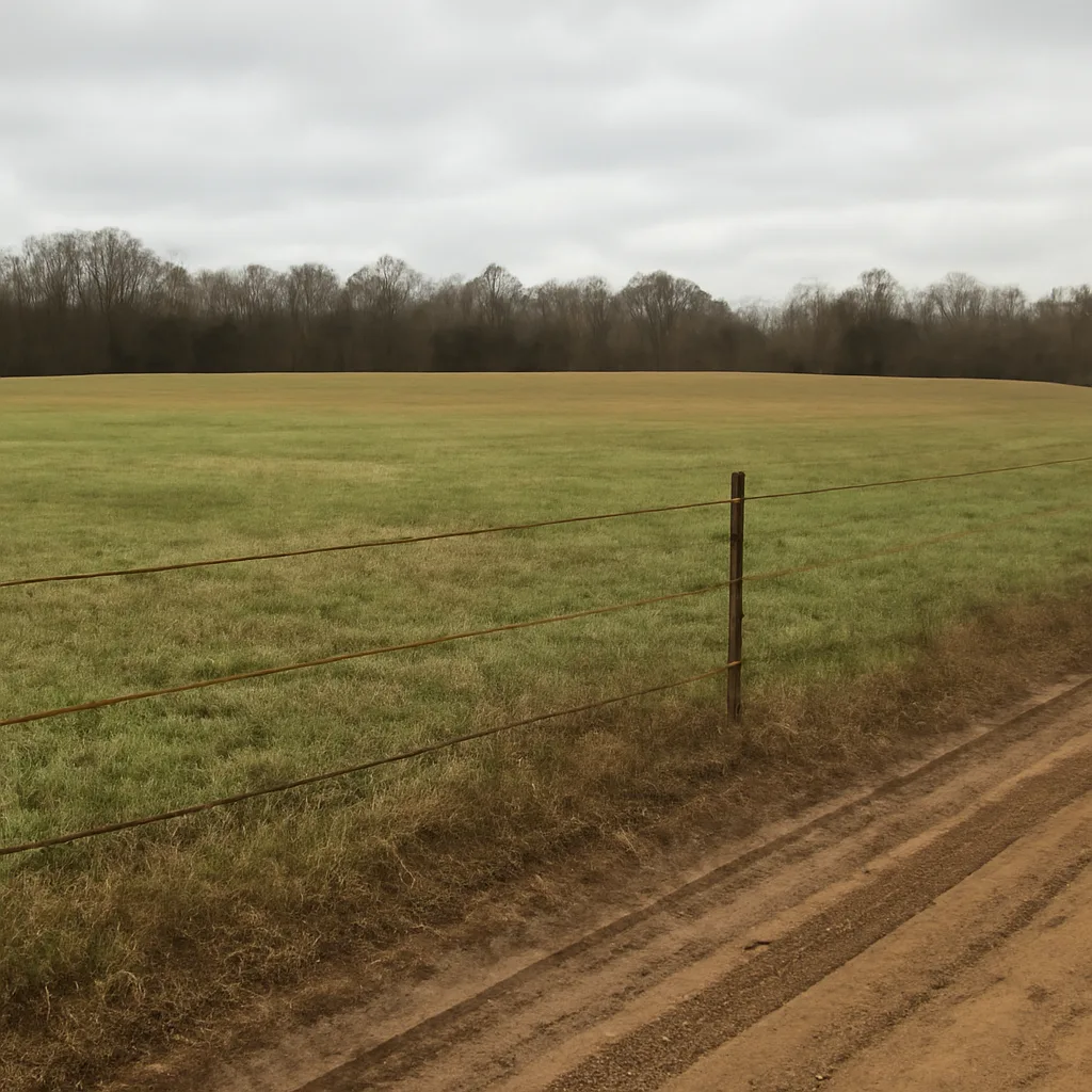 Rural acreage with open grassland and conifer forest in Memphis, Tennessee