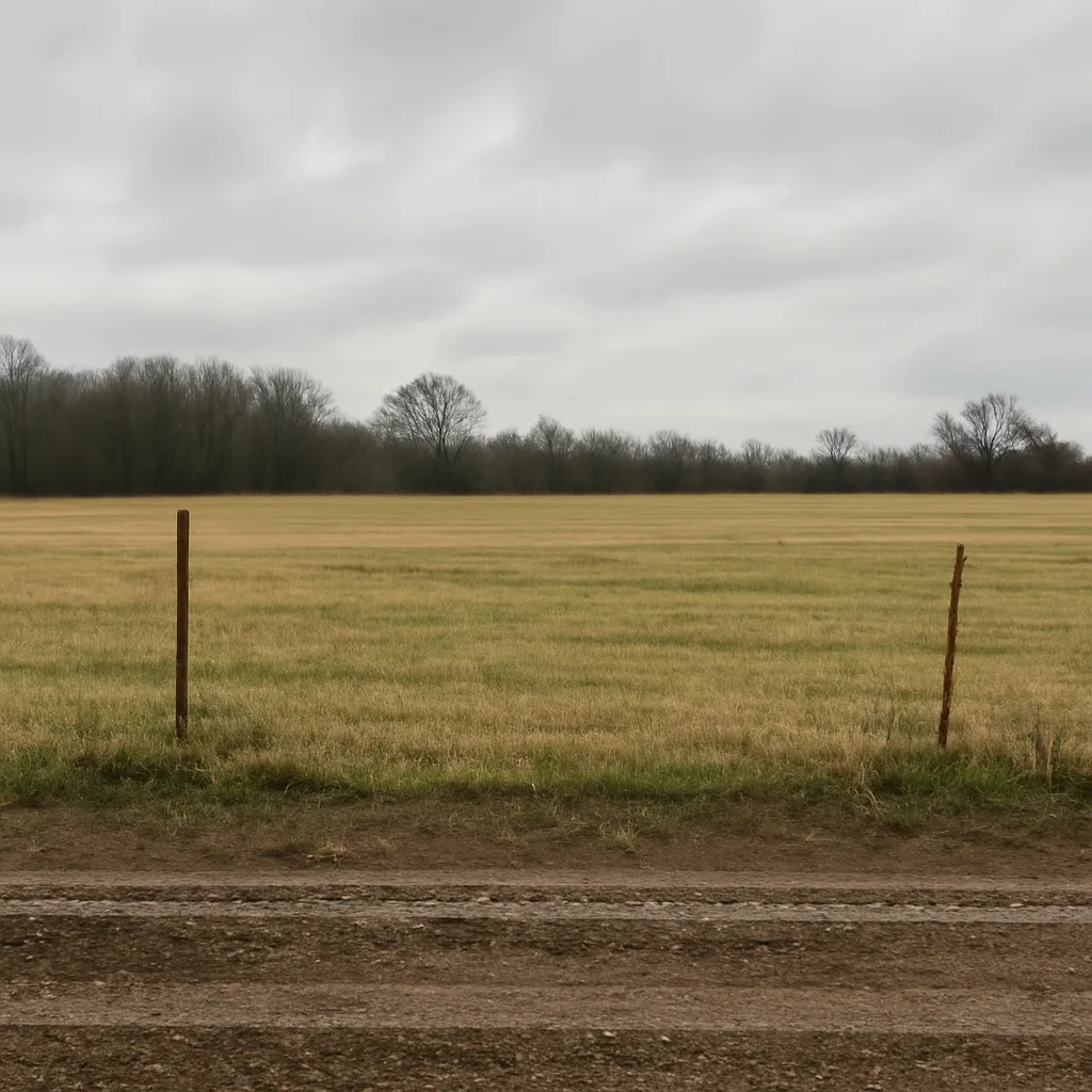 Rural acreage with open grassland and conifer forest in Weakley County, Tennessee
